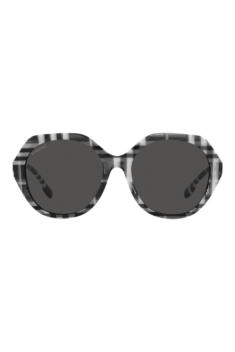 55mm Round Sunglasses, Main, color, DARK GREY