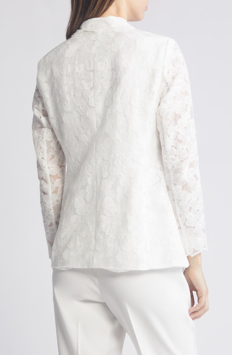 Anne Klein Scallop Edge Floral Lace Jacket, Alternate, color,