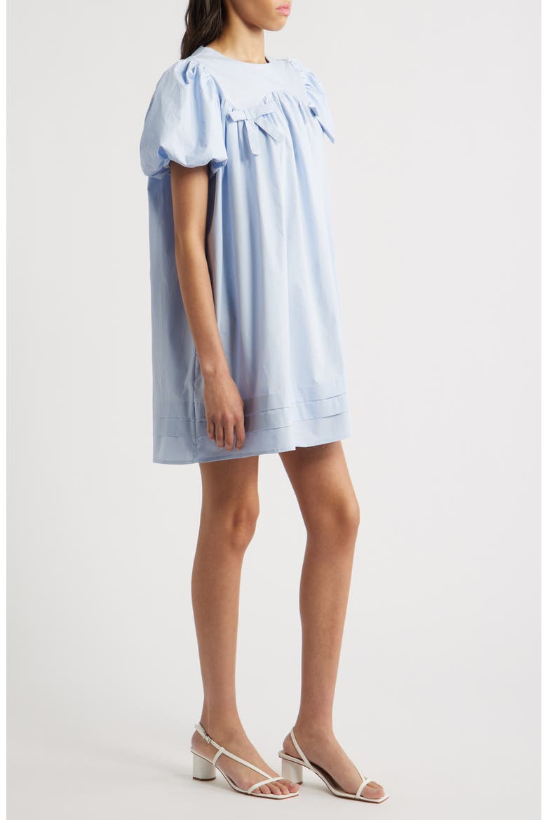 Arnell Bow Babydoll Dress, Alternate, color, BLUE