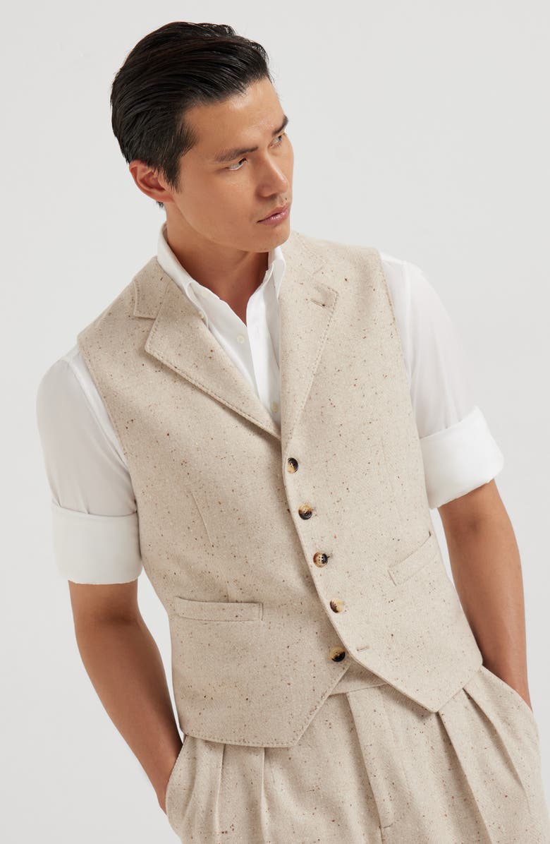 Brunello Cucinelli Diagonal waistcoat, Alternate, color, Buff