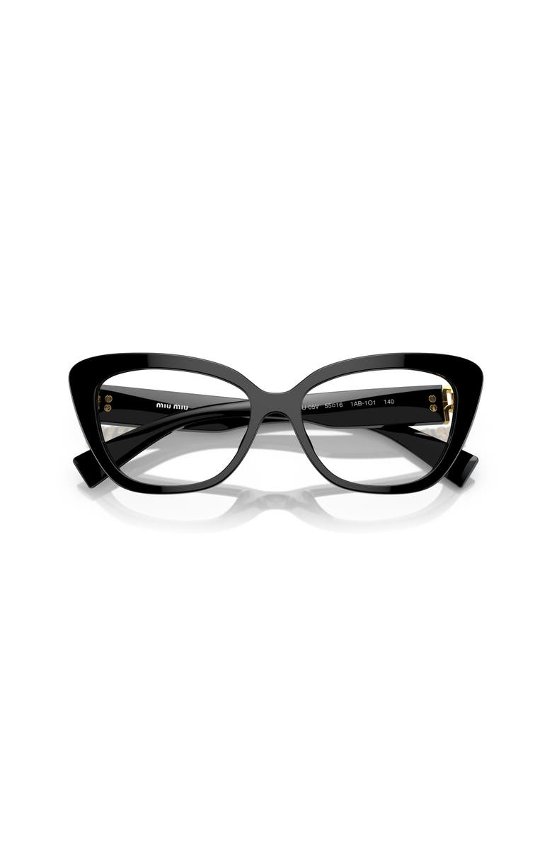 Miu Miu 55mm Cat Eye optical glasses, Alternate, color, Black