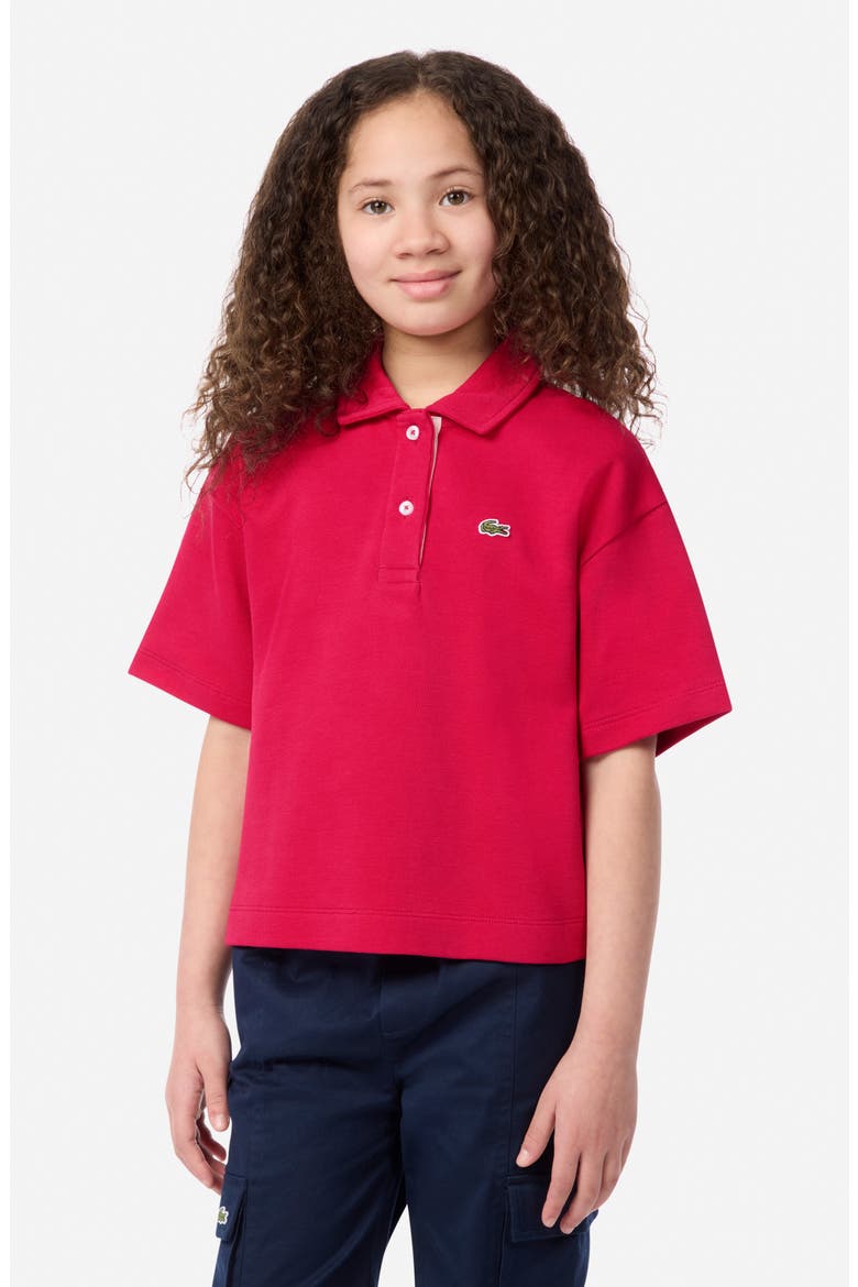 Kids' Stretch Cotton Piqué Oversize Polo, Alternate, color, BIGARREAU