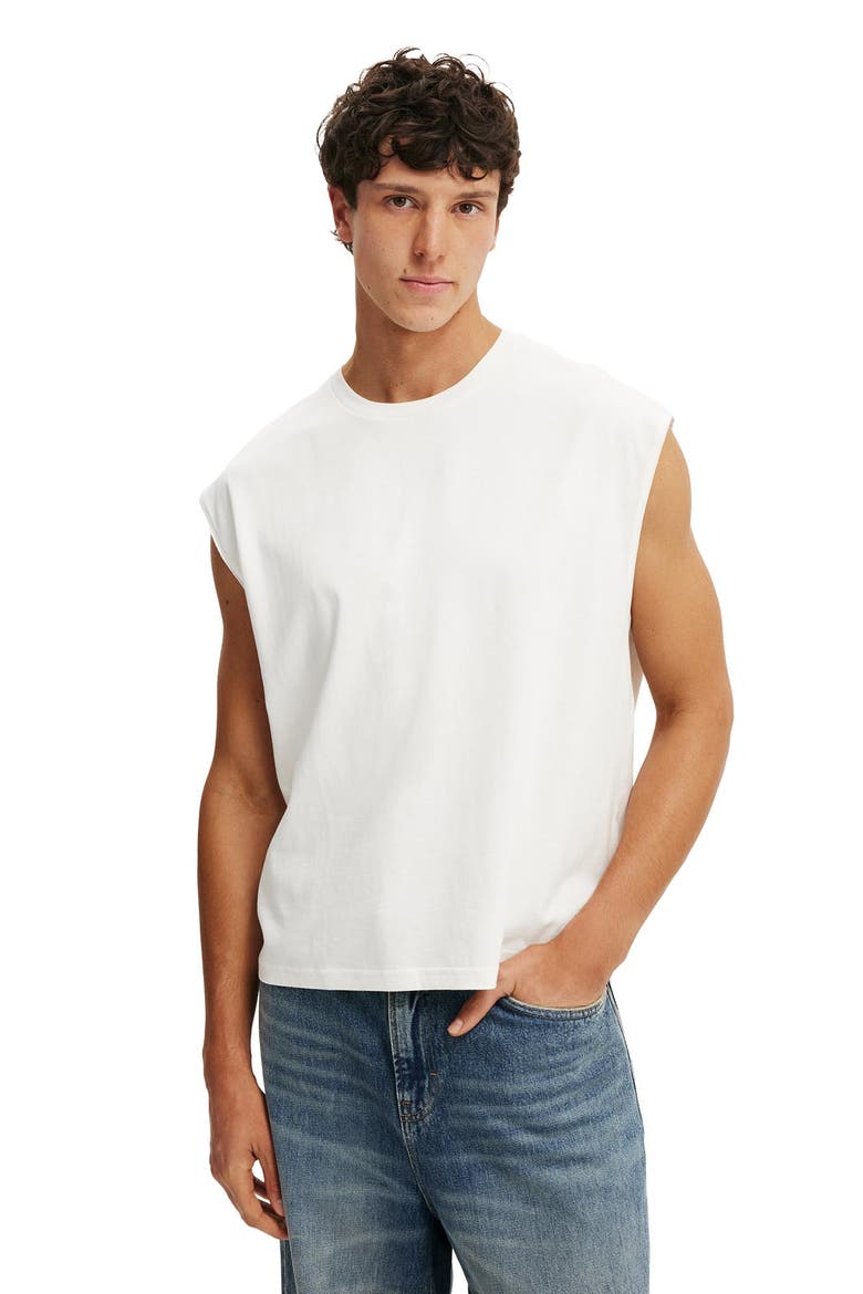 Men's Cropped Fit Muscle, Main, color, Vintage White