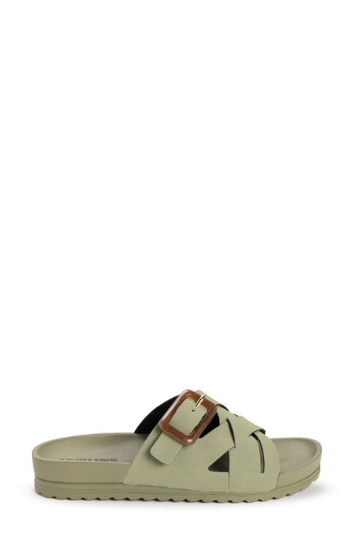Muk Luks Grand Shayna Slide Sandal In Light Olive
