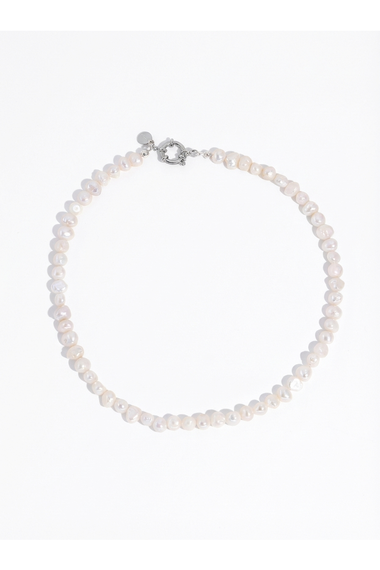 Freshwater Pearl Silver Plated Necklace And Earring Set, Alternate, color, Silver Plated / White Pearl