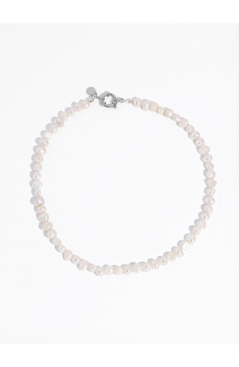 Joey Baby Freshwater Pearl Silver Plated Necklace And Earring Set, Alternate, color, Silver Plated / White Pearl