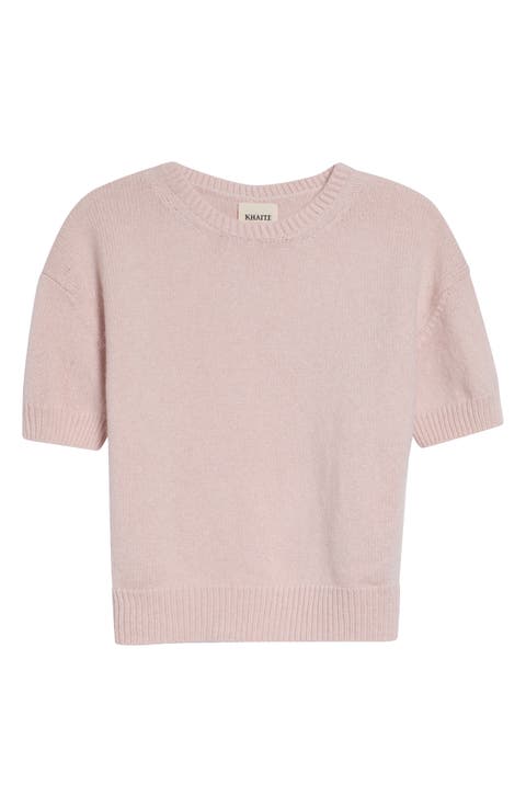Golden Short Sleeve Cashmere Sweater