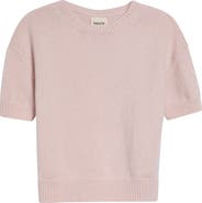 Khaite Golden Short Sleeve Cashmere Sweater