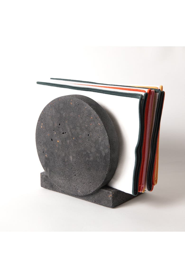 Napkin Holder, Alternate, color, Black Terrazzo