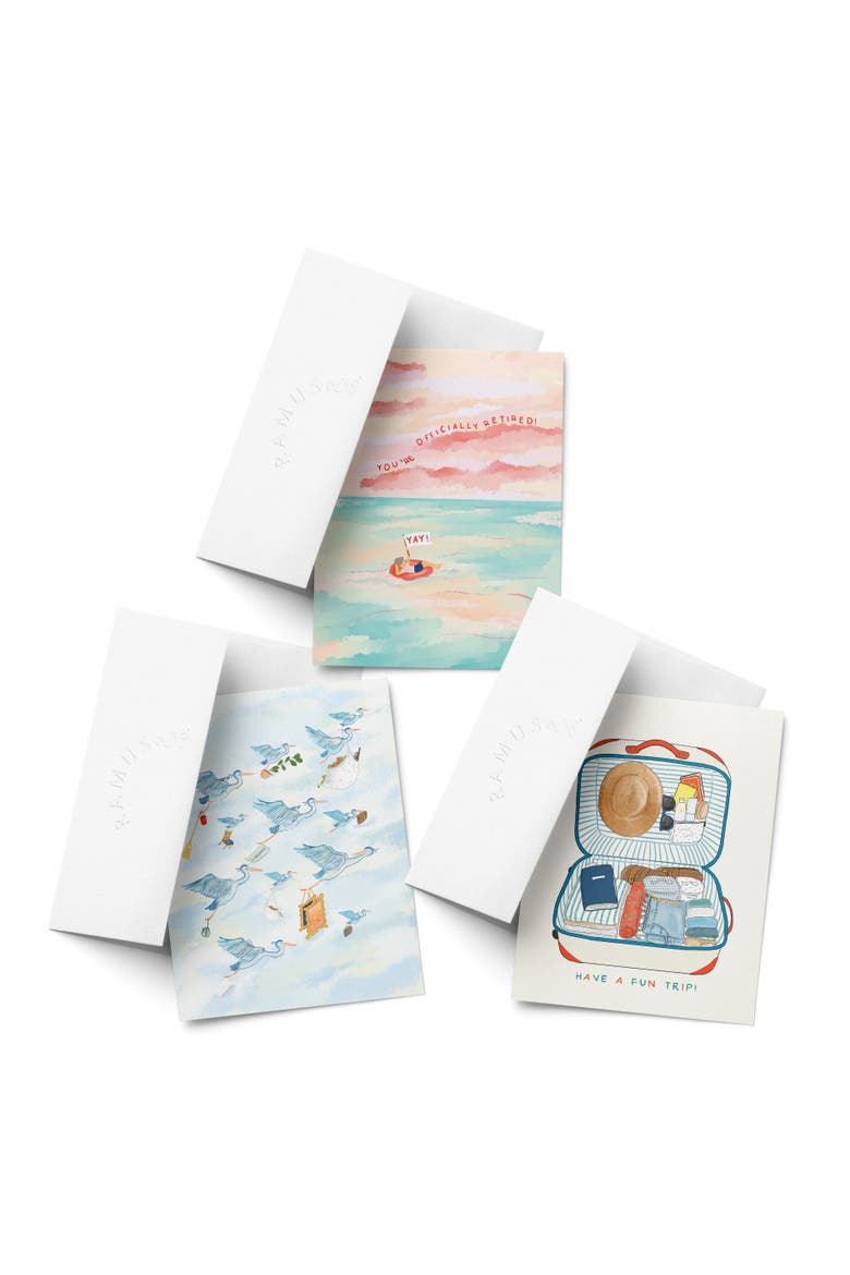 Celebration/Graduation Greeting Card Pack Sets (3 ct, Assorted) Retired Yay, Bird Migration, Have a Fun Trip, Main, color, Multi-Pack