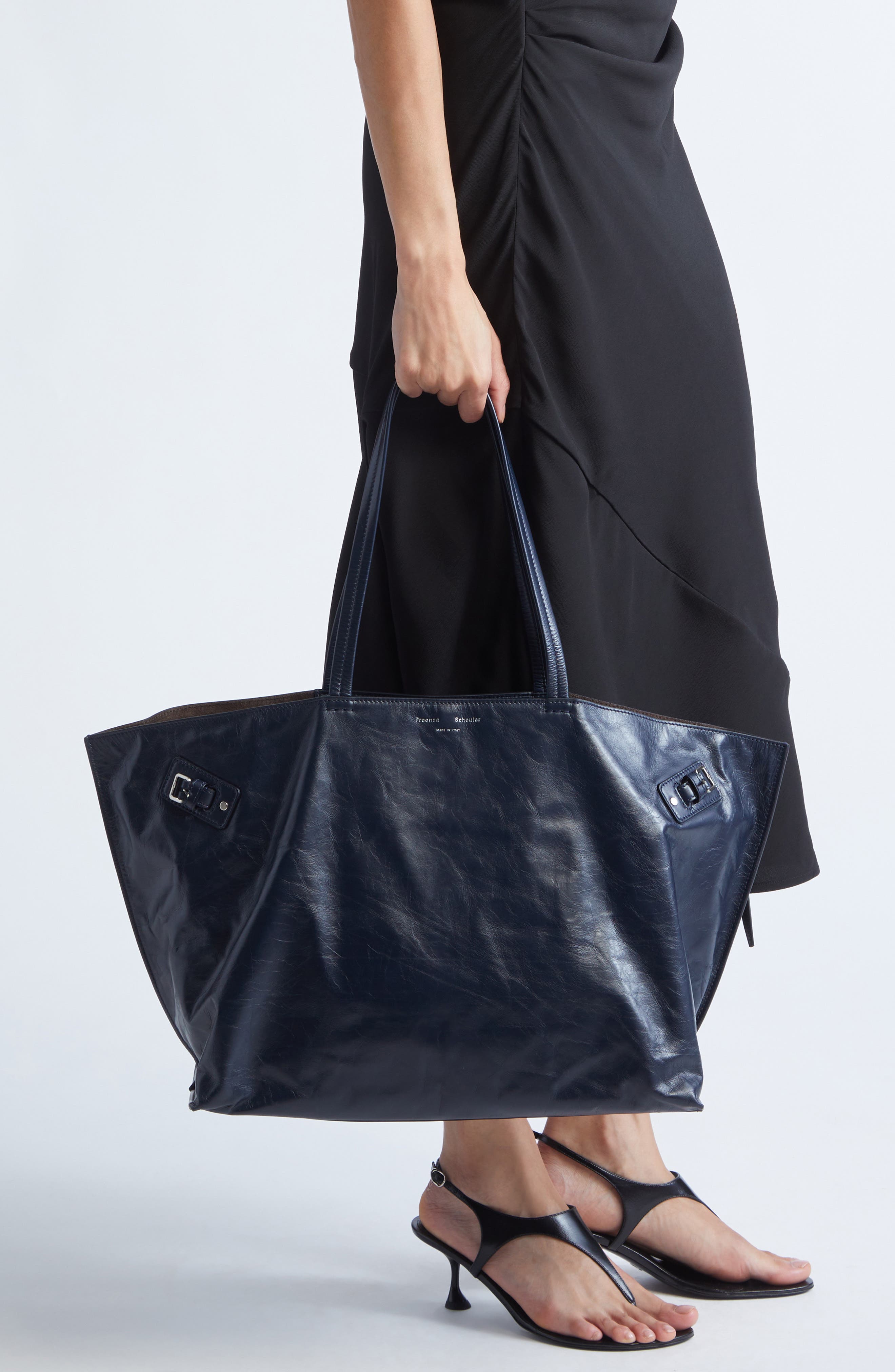 Proenza Schouler Days Leather Tote, Alternate, color, Navy