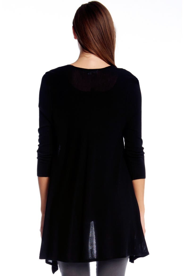 Lightweight High/Low Cardigan, Alternate, color, BLACK