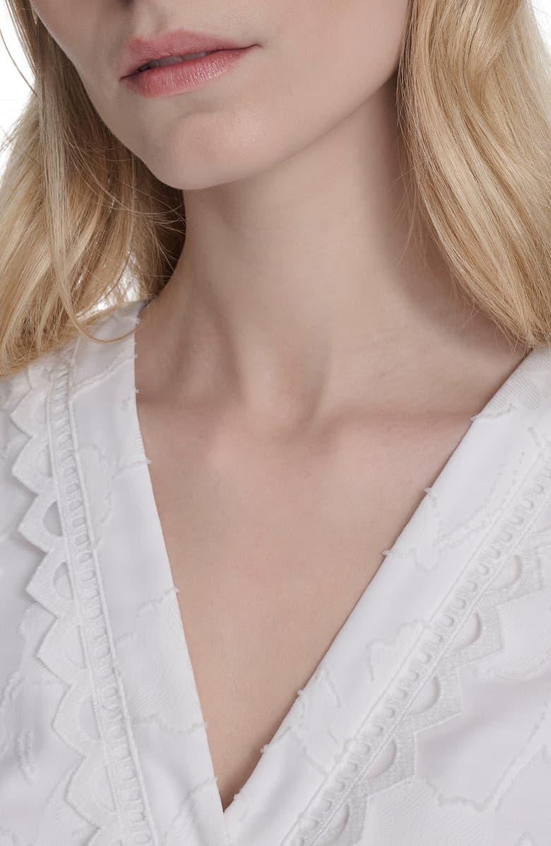 Eliza J Short Sleeve Floral Burnout Shirtdress, Alternate, color,