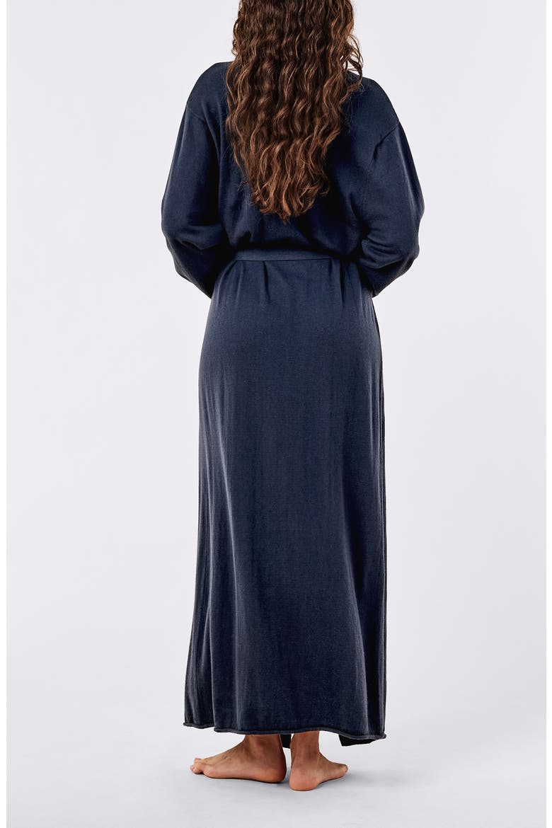 Cotton and Cashmere Maxi Robe, Alternate, color, DEEP NAVY