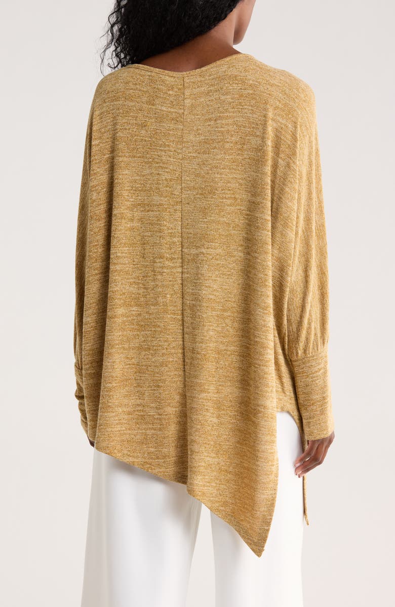 PATRIZIA LUCA Long Sleeve Asymmetrical Hem Tunic Knit Top, Alternate, color, Mustard