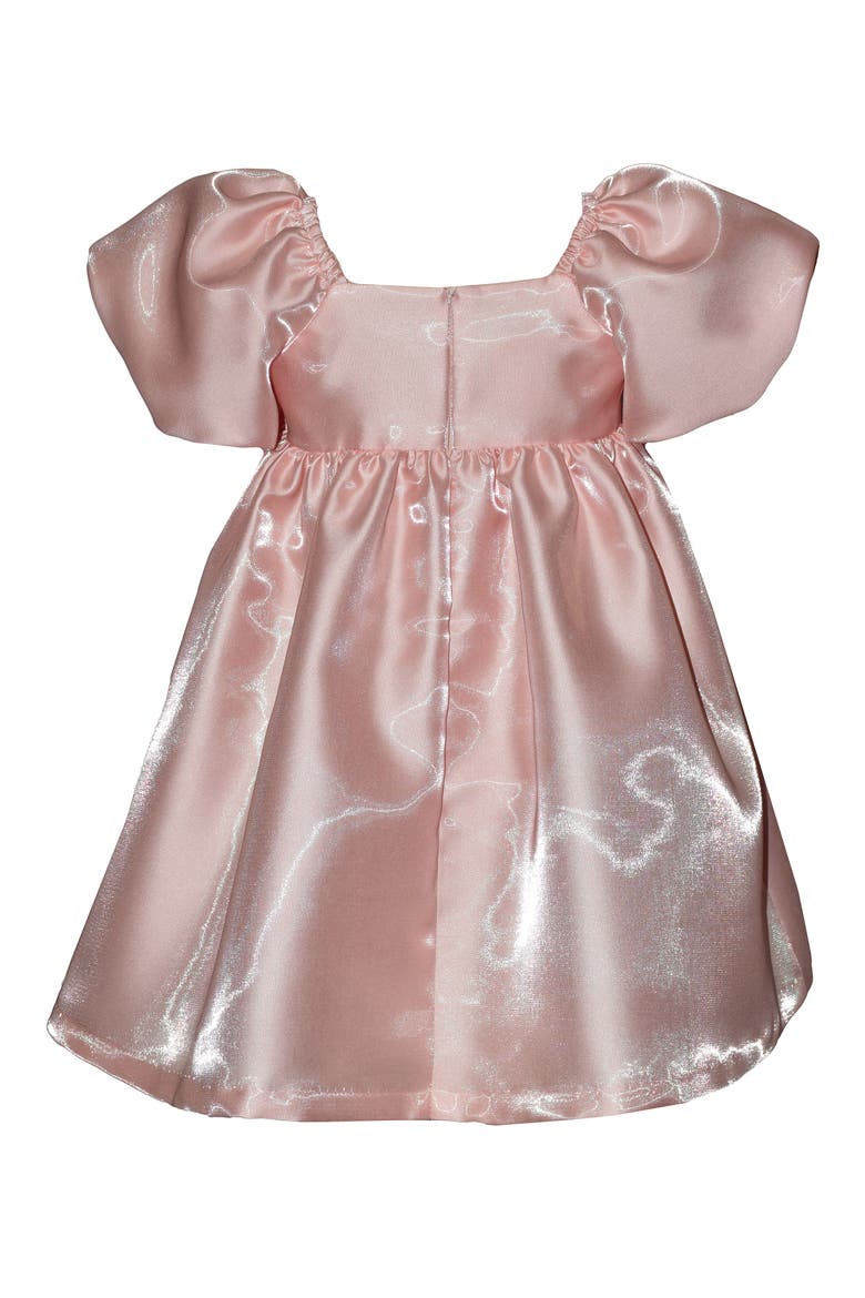 Kids' Metallic Mikado Dress, Alternate, color, PEACH