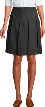 Lands' End School Uniform Solid Box Pleat Skirt Top of Knee