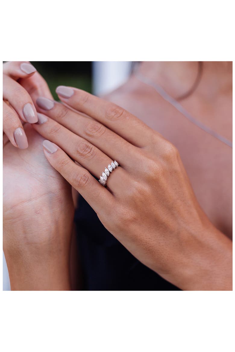 Marquise Cut Lab Created Moissanite Ring, Alternate, color, WHITE