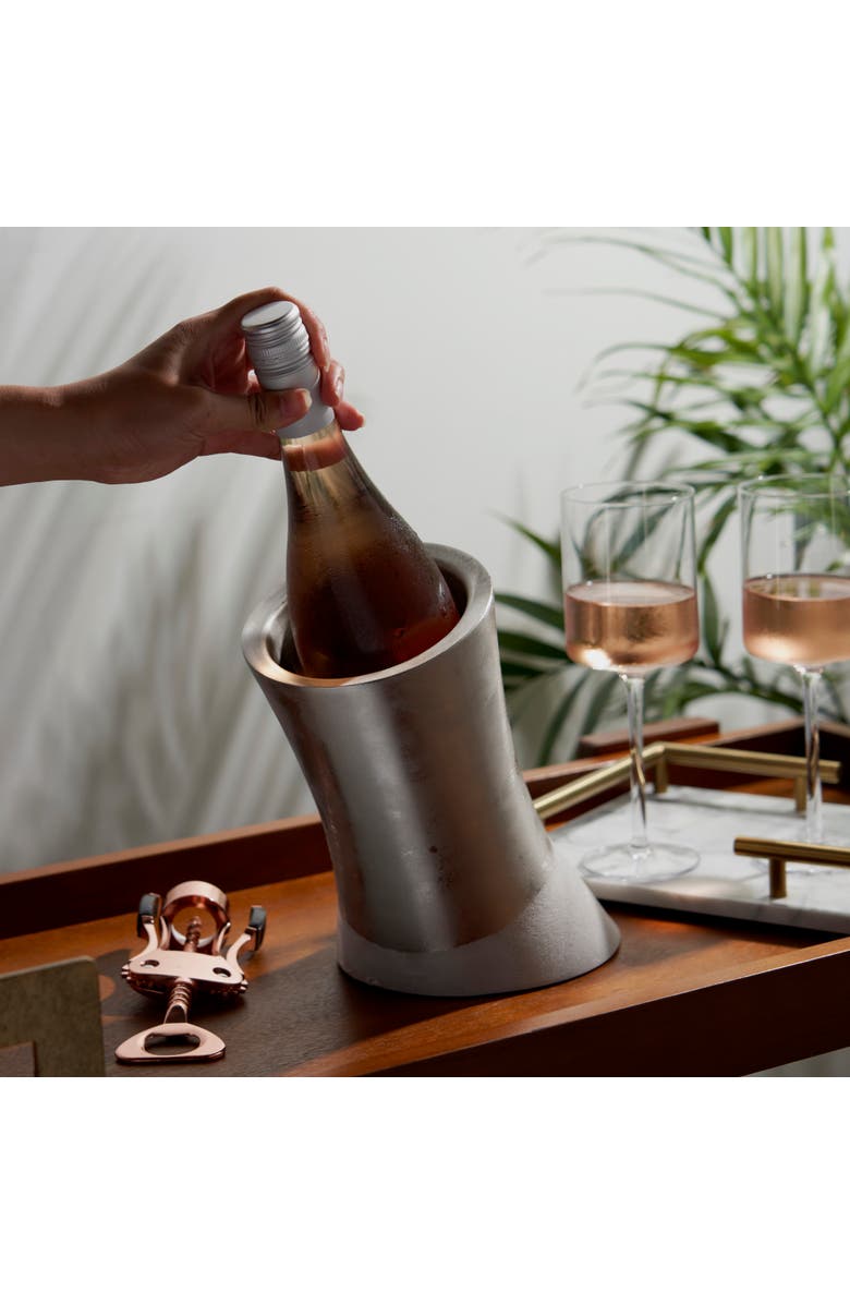 Viski Harrison Convex Bottle Chiller, Alternate, color, Silver