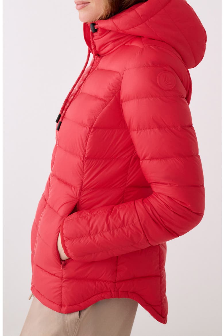 Emeline Water Repellent 550 Fill Power Down Jacket, Alternate, color, POPPY