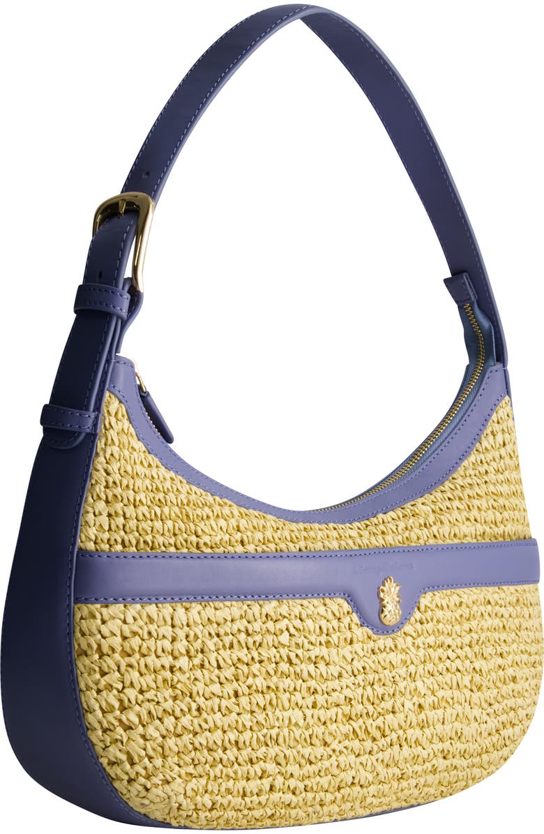 Tommy Bahama Soft Straw Zip-Top Hobo, Alternate, color, Blue