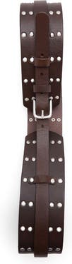 MANGO Wide Studded Leather Belt