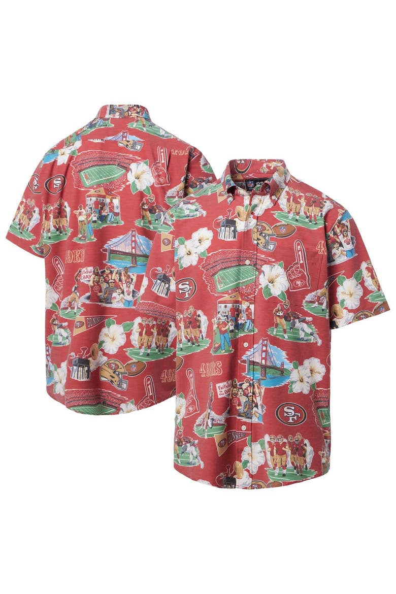 Men's Reyn Spooner Red San Francisco 49ers Scenic Button-Down Shirt, Main, color, Red