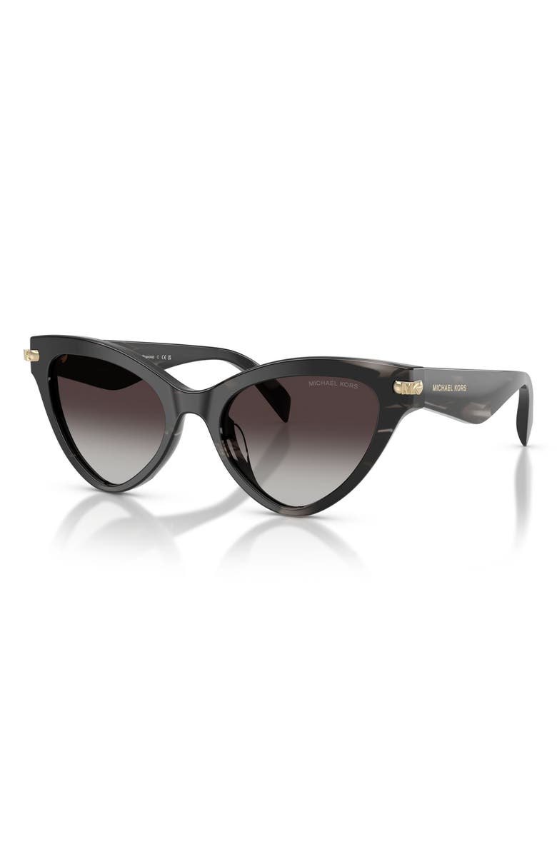 Michael Kors Roanoke 52mm Gradient Cat Eye Sunglasses, Alternate, color, Black Horn / Light Grey