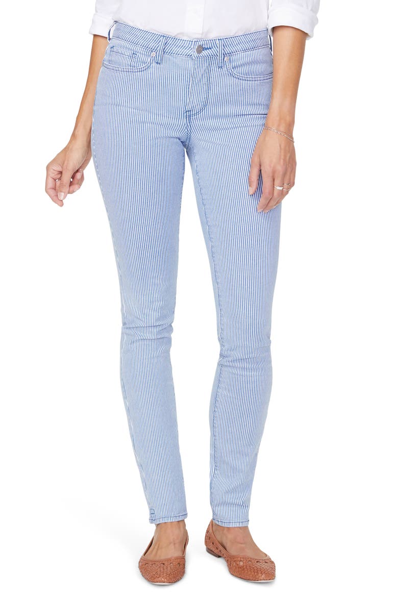 Alina Pinstripe High Waist Stretch Skinny Jeans, Main, color, TRELLA