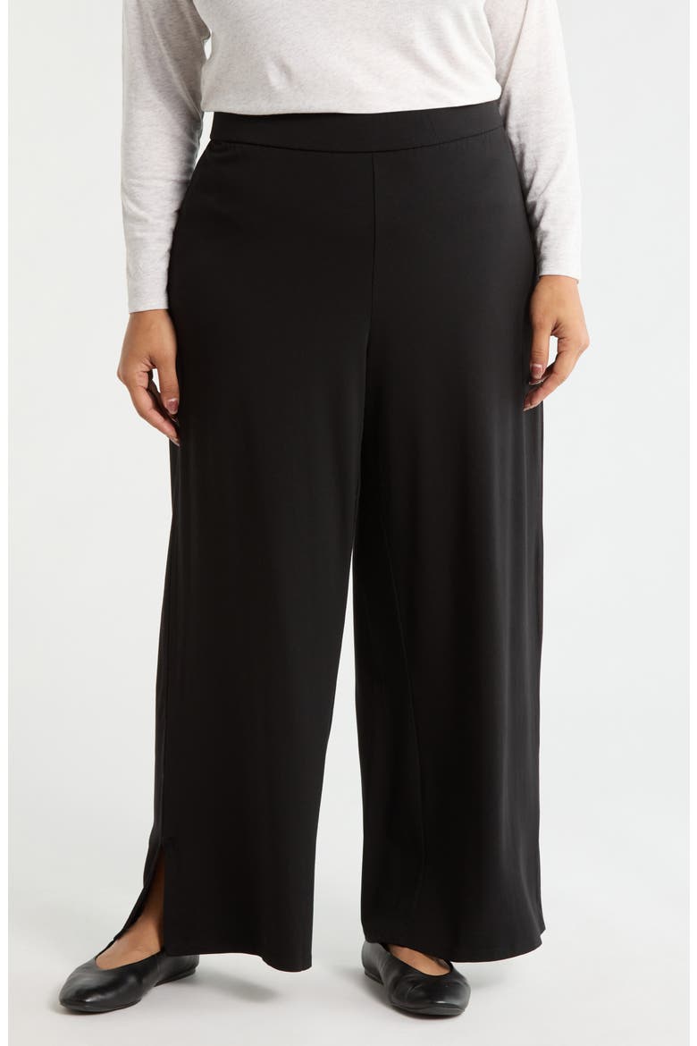 Wide Leg Ankle Pants, Main, color, BLACK