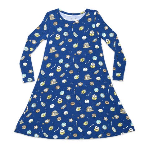 Kids' Hanukkah Cookies Long Sleeve Dress