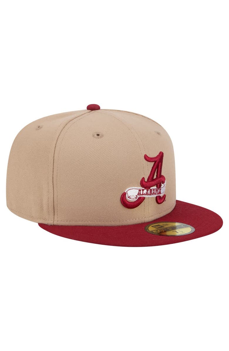 New Era Men's New Era Khaki Alabama Crimson Tide Two-Tone 59FIFTY Fitted Hat, Alternate, color, Khaki