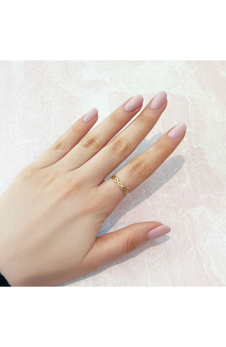 The Lovery Fine Jewelry Square Link Ring, Alternate, color, Yellow Gold