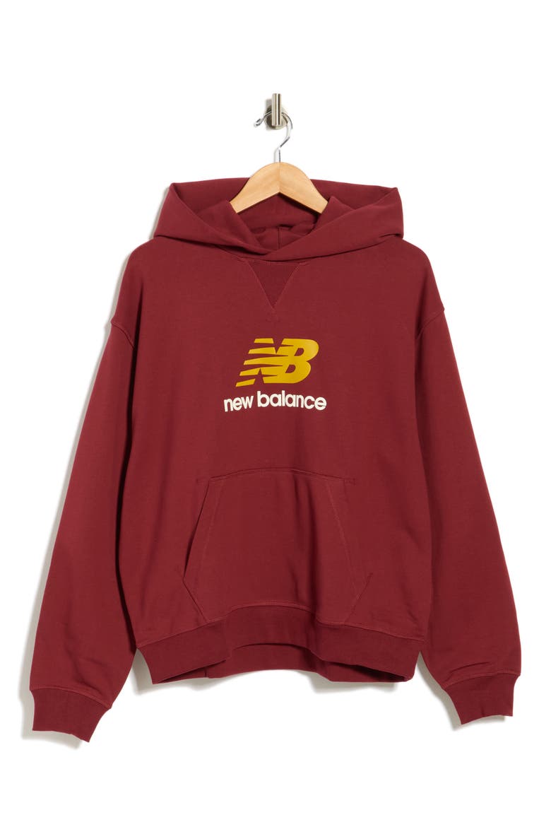 Athletics French Terry Logo Hoodie, Main, color, RED