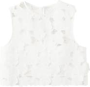 MANGO Openwork Floral Cutout Crop Top