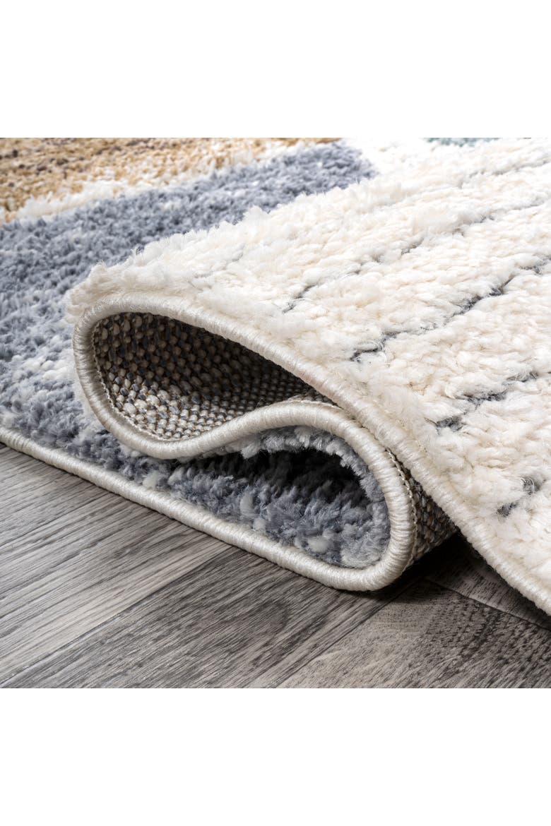 Aileen Geometric Scandi Colorblock Carved Area Rug, Alternate, color, Multi