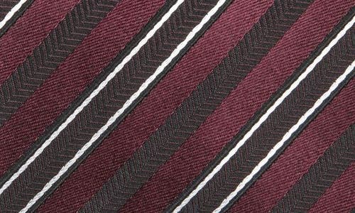 Zegna Ties Stripe Silk Blend Tie In Burgundy