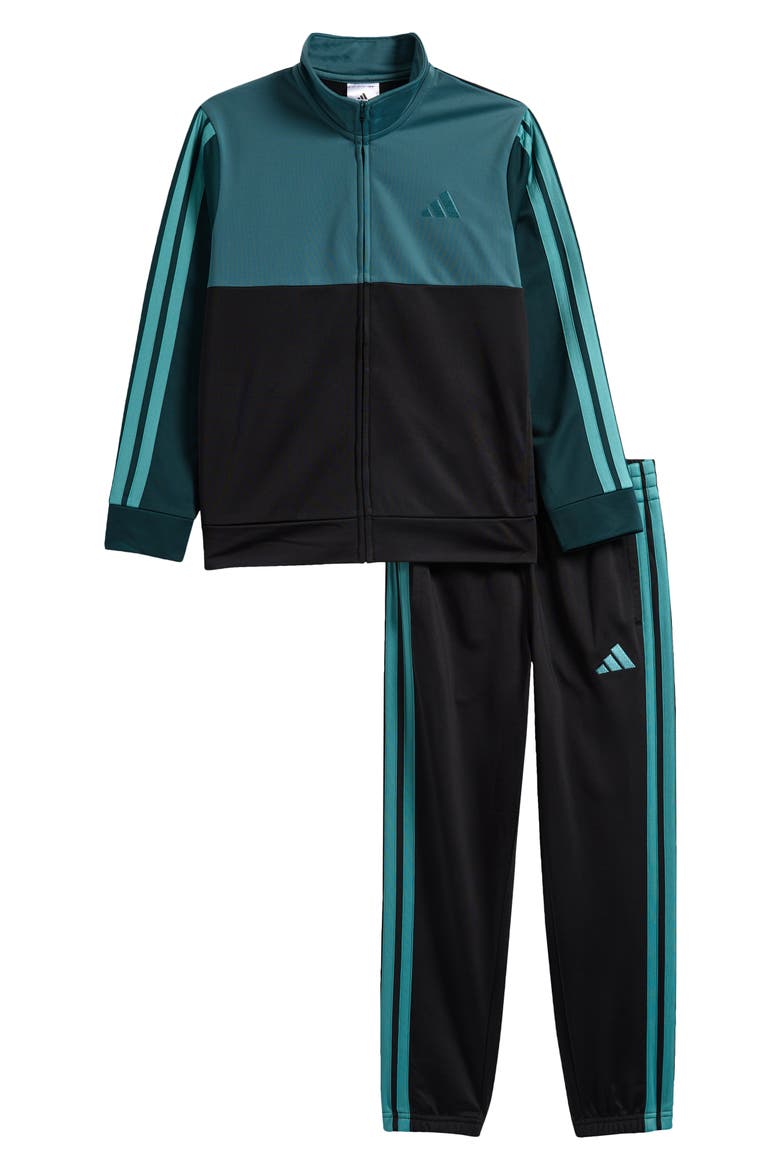 Kids' Colorblock Tricot Jacket & Pants Set, Main, color, DARK TEAL