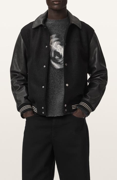 Vanson Wool & Leather Bomber Jacket