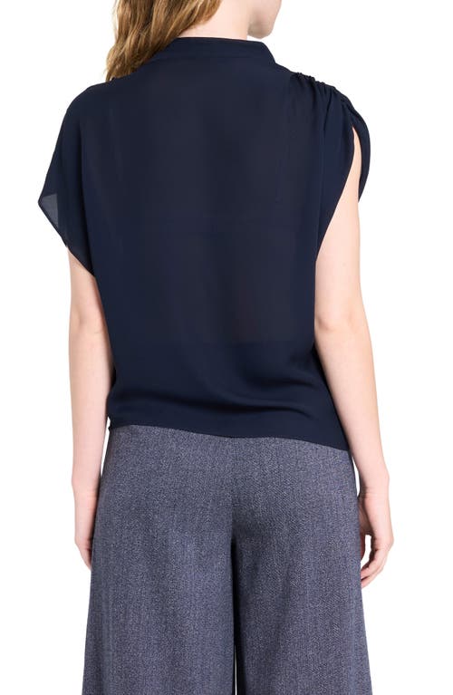 Twp Wish You Would Stretch Silk Top In Blue
