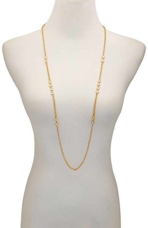 Vince Camuto Gold Tone Long Station Necklace In Gold