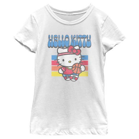 Girls' Retro and Sports Graphic Short Sleeve T-Shirt