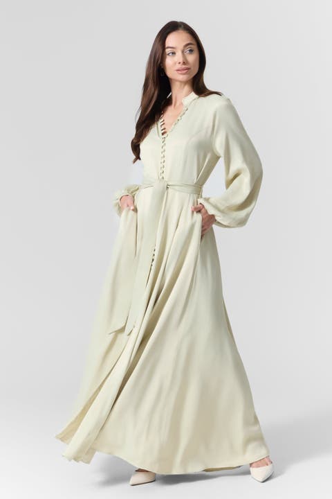 Silk Belted Maxi Dress