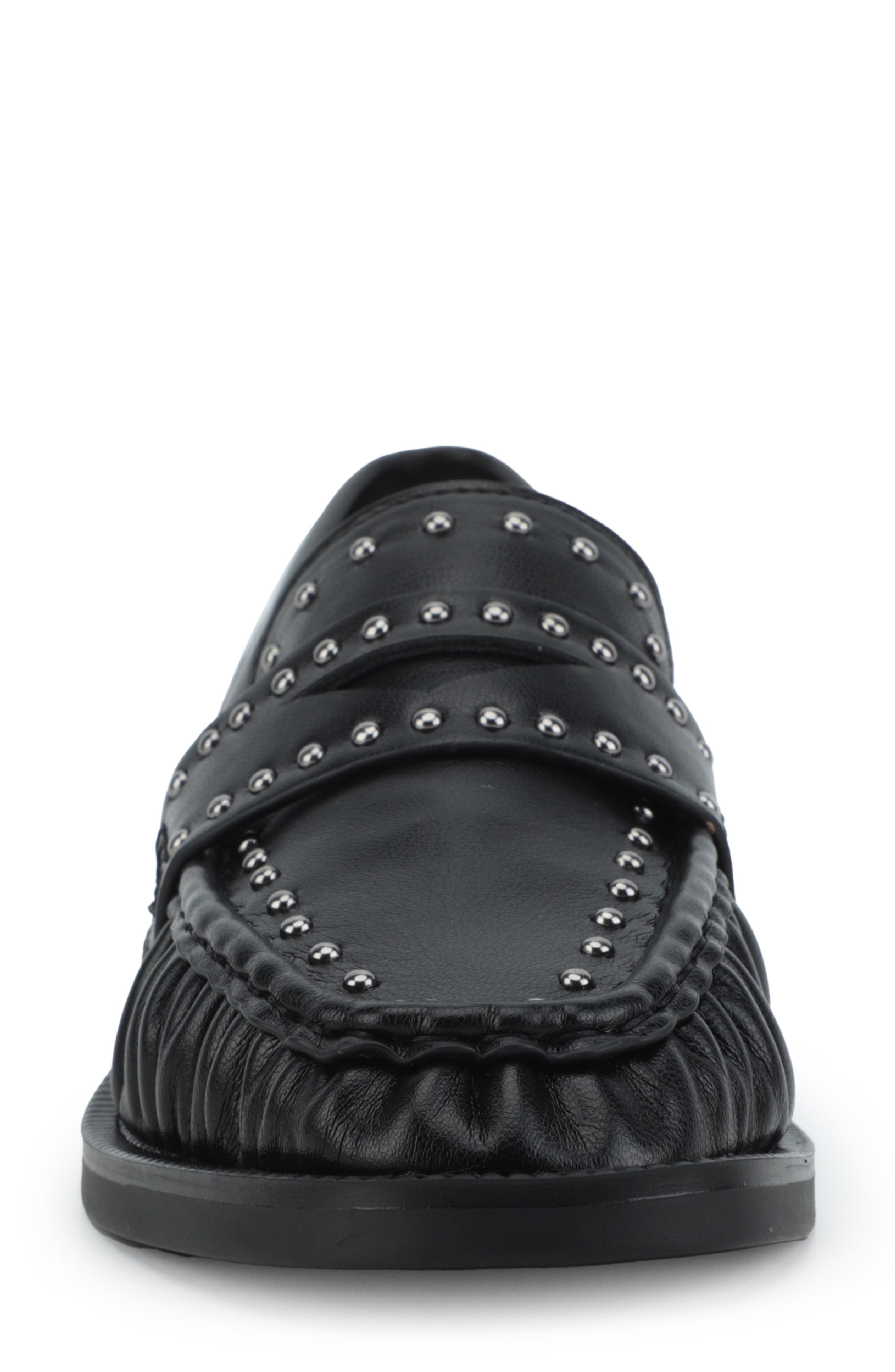 Vienna Studded Loafer, Alternate, color, BLACK