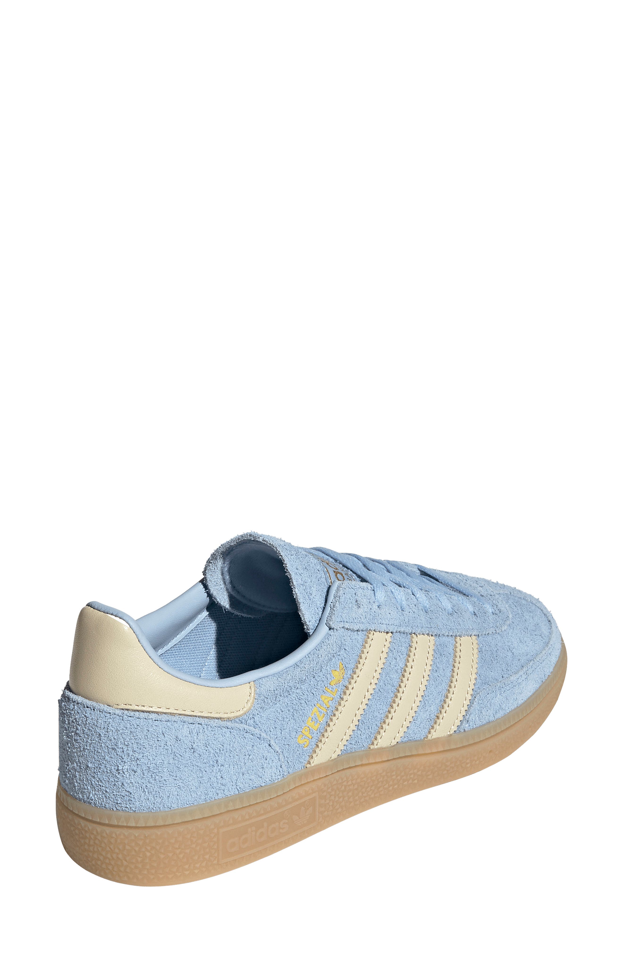 adidas Handball Spezial Sneaker, Alternate, color, Clear Sky/ Vanilla/ Gold