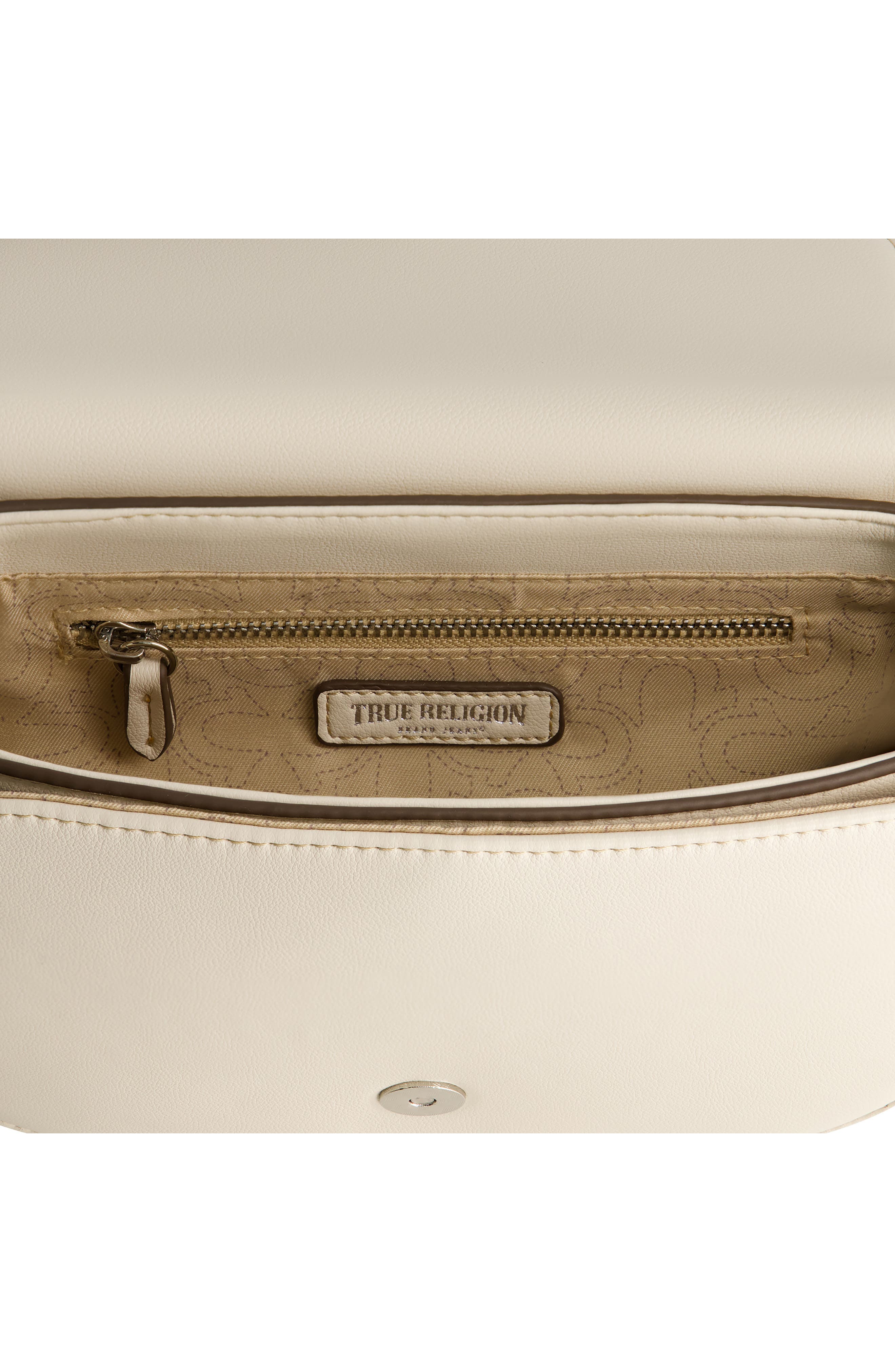 True Religion Bombe Saddle Crossbody Bag, Alternate, color, Cream
