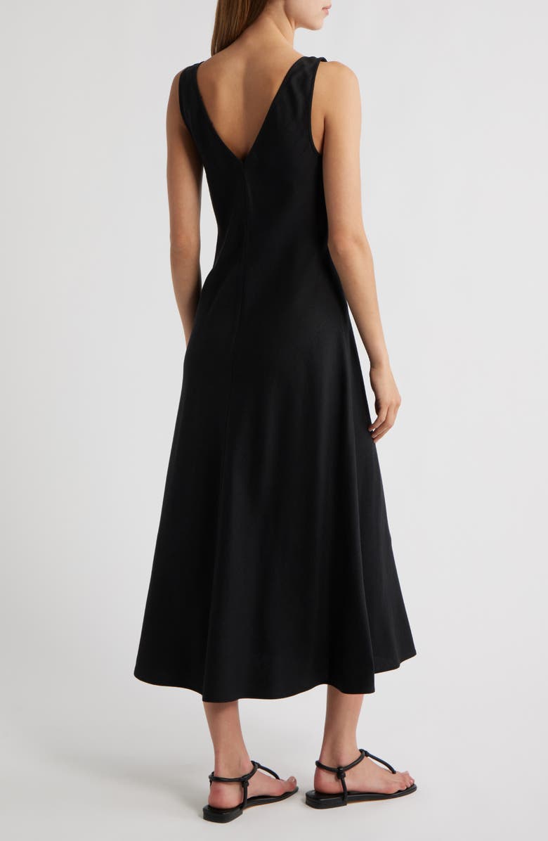 Rails Avila Metal Accent Sleeveless V-Neck Midi Dress, Alternate, color, Black