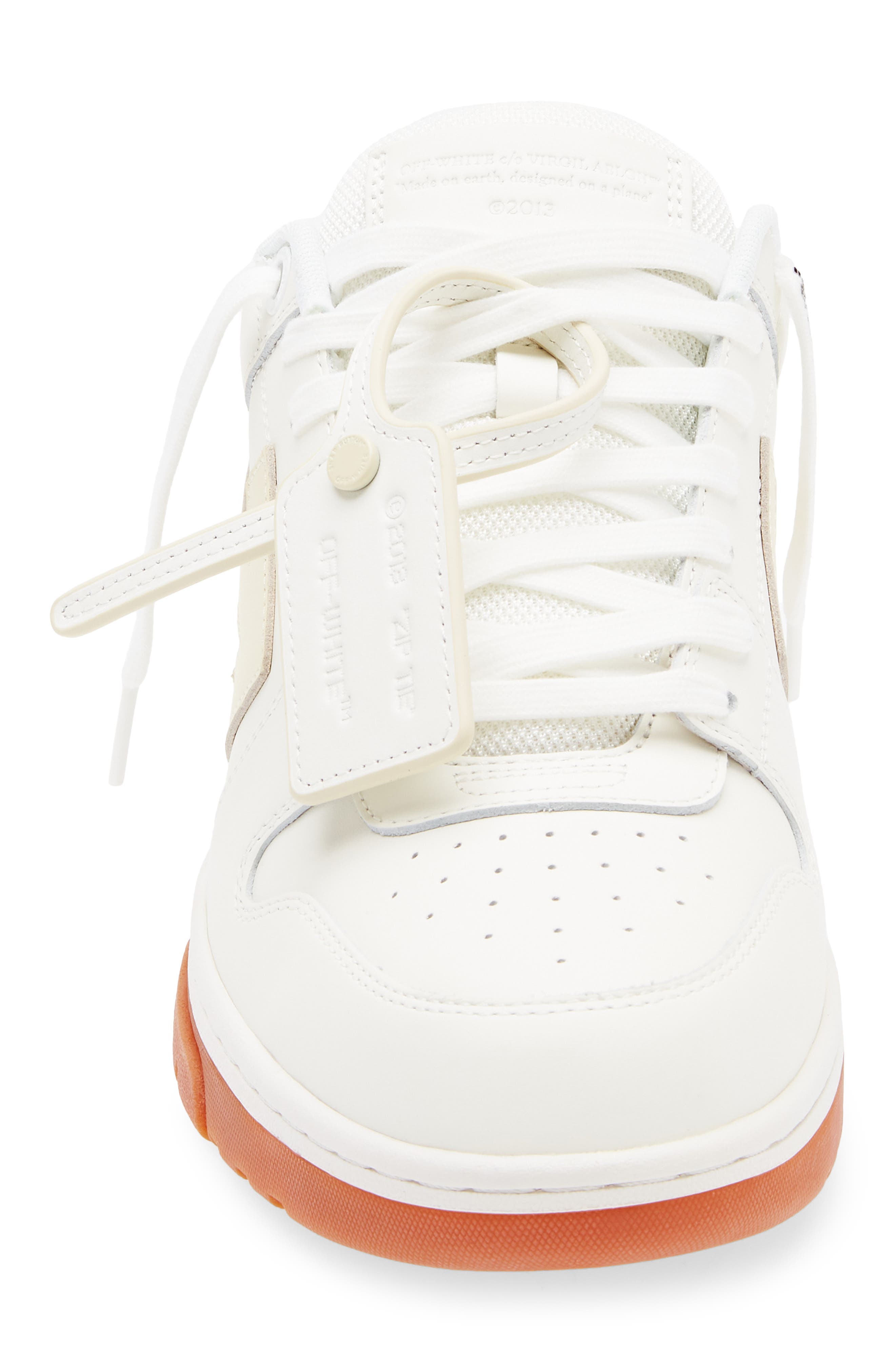 Off-White Out Of Office Leather Sneaker, Alternate, color, Beige And White