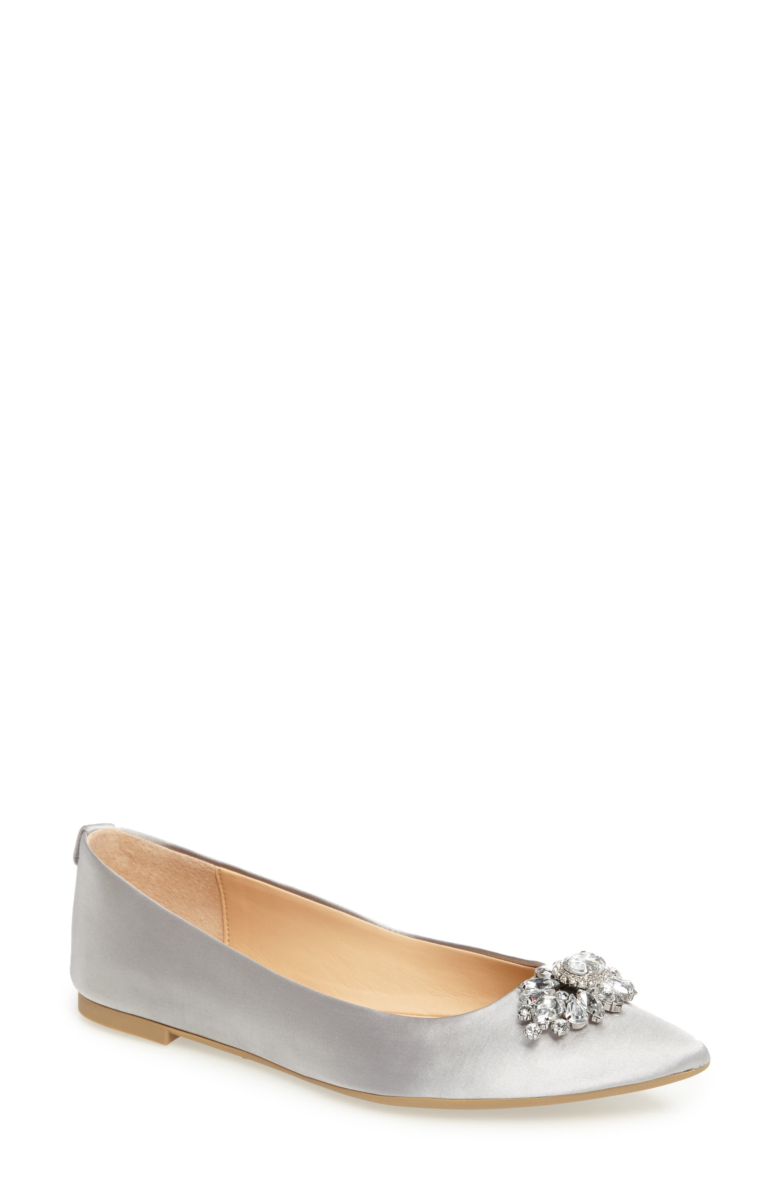 Havana Embellished Flat, Main, color, SILVER SATIN