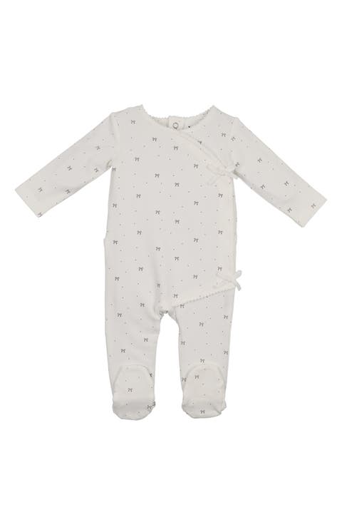 Bow Wrap Cotton Blend Footie (Baby)
